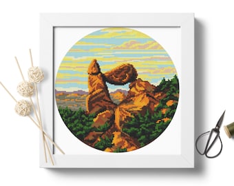 Big Band National Park #P351 Cross Stitch Embroidery PDF Pattern Download | Modern Embroidery | Cross Designs | Stitch Design | DIY Wall Art