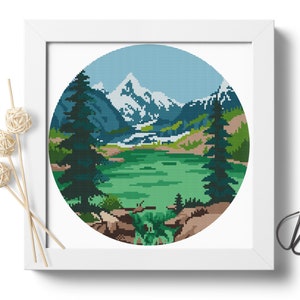 Rocky Mountain National Park #P221 Cross Stitch Embroidery PDF Pattern Download | Xstitch |Modern Cross Stitch |Cross Designs |Stitch Design