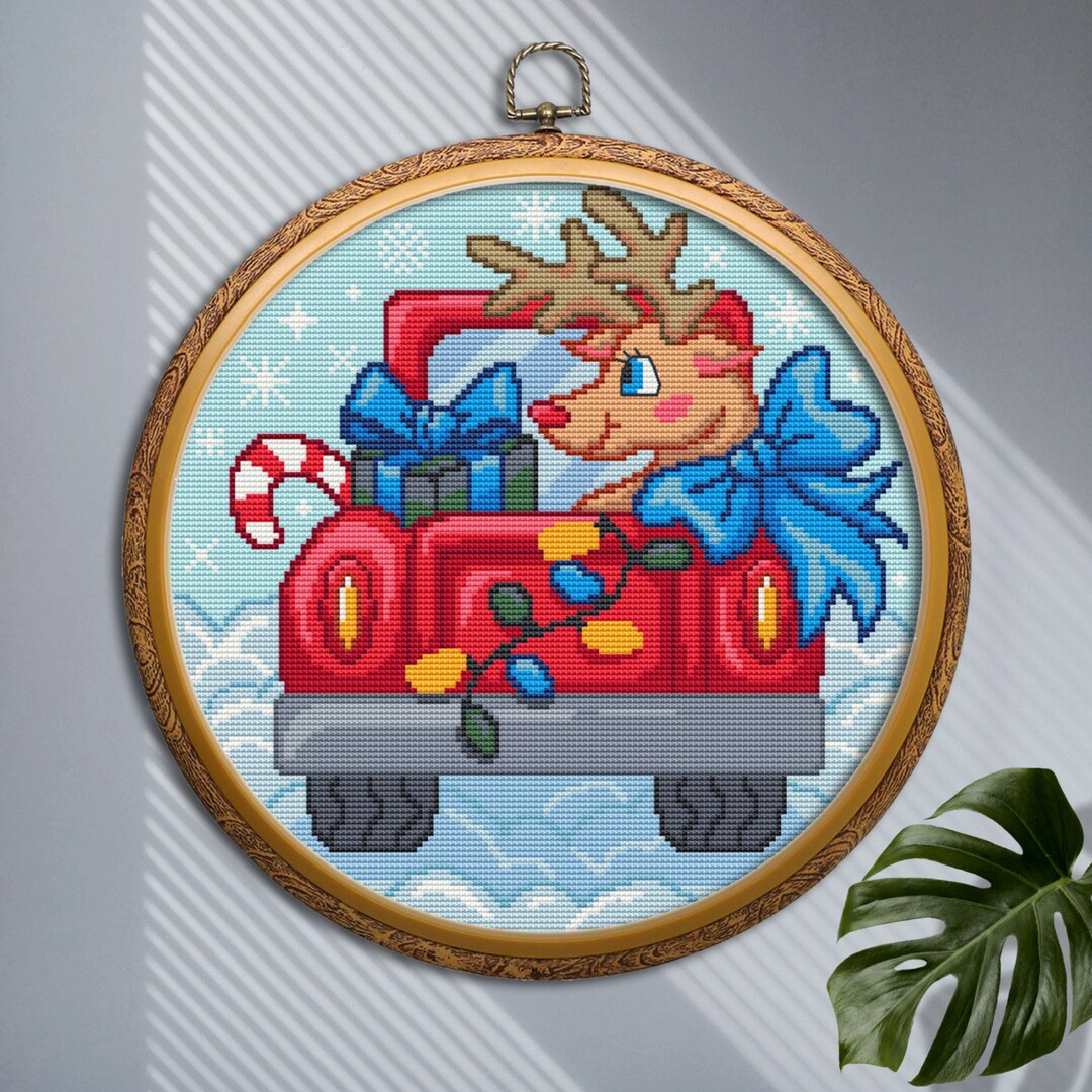 Christmas Deer Cross Stitch Pattern PDF Download, Easy Cute Animal ...