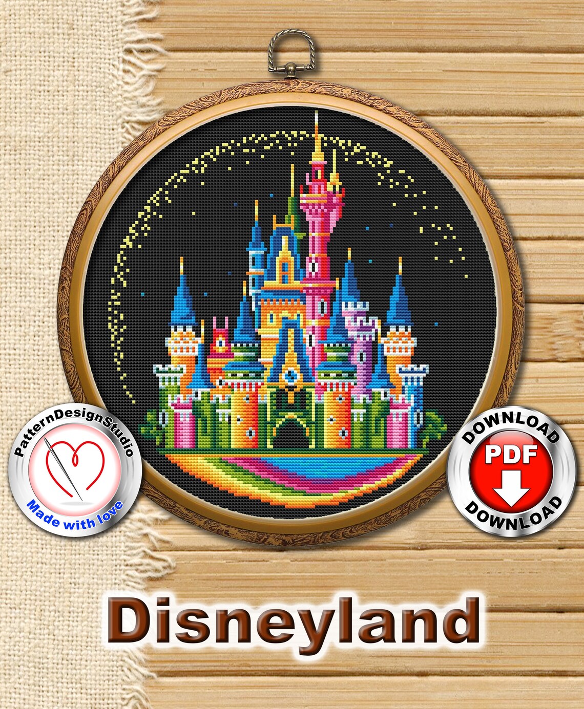 Disneyland P152 Disney cross stitch pattern Disney Castle Etsy