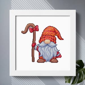 Christmas gnome cross stitch patterns PDF download, Fantasy cross stitch, Christmas ornaments, Winter embroidery, Funny cross stitch pattern