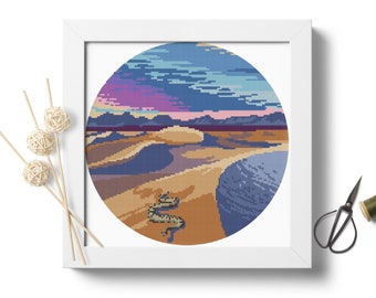 Death Valley National Park #P227 Cross Stitch Embroidery PDF Pattern Download | Modern Embroidery | Nature Embroidery | Needlepoint Pattern
