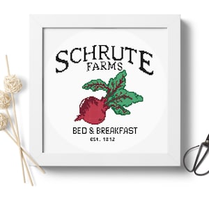 Schrute Farms Cross Stitch Pattern PDF Digital Download Counted Cross Stitch Funny cross-stitch design Modern cross-stitch pattern #P301