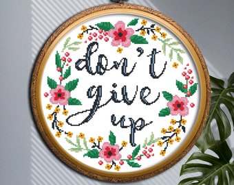 Cita patrón de punto de cruz PDF Refranes Frases gráfico de punto de cruz contado fácil Motivacional Citas inspiradoras diseño de bordado