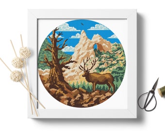 Great Basin National Park Nevada Cross stitch pattern PDF Mountain Landscape Embroidery designs Modern Cross Stitch Home cross stitch