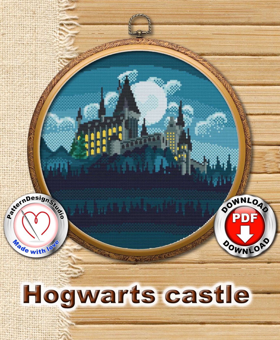 Hogwarts Cross Stitch PDF Pattern Instant Download Modern | Etsy
