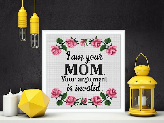 Quotes cross stitch pattern PDF Funny counted cross stitch chart Meme Mom Humor embroidery design Sassy modern cross stitch Mother gift