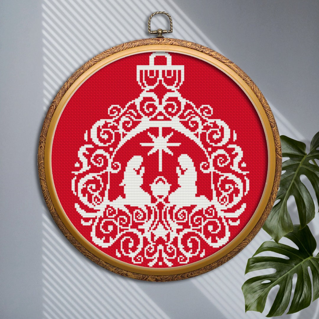 Christmas Ball Ornaments Cross Stitch Pattern PDF Download, Nativity ...