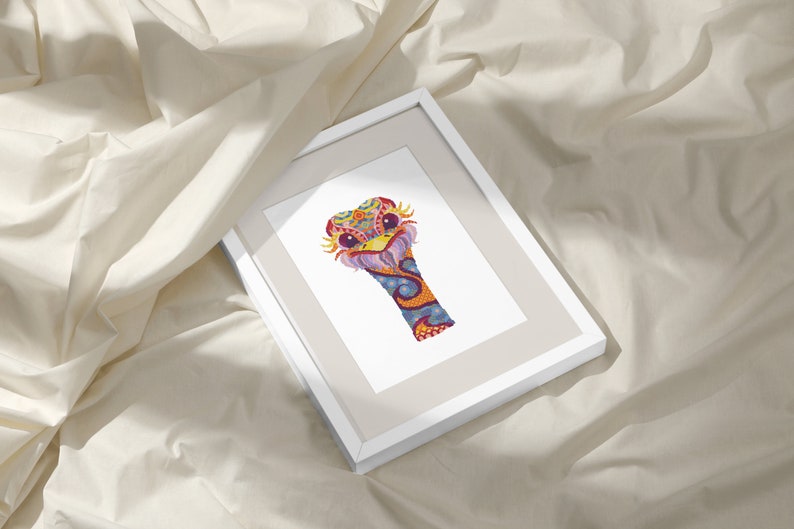 Mandala Ostrich #P64 Cross Stitch Embroidery Pattern PDF Download ...