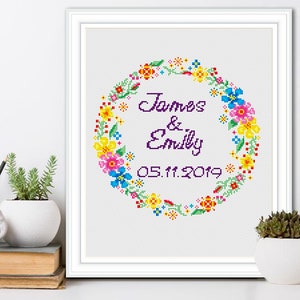 Wedding Cross Stitch Patterns | Needlecrafts Counted Cross Stitch | Cross Stitch Designs | Cross stitch patterns download PDF #P176