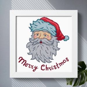 Santa Claus cross stitch pattern PDF download, Father Christmas embroidery patterns, Holiday ornaments counted cross stitch Digital File