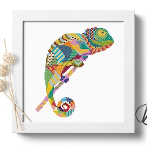 Mandala Chameleon #P67 Cross Stitch Embroidery Pattern Instant Download | Cross Stitching For Beginners | Embroidery Designs | Cross Pattern