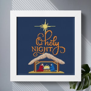 Cross stitch nativity ornament patterns PDF download, Nativity scene, Christmas DIY gifts, Easy cross stitch, Modern embroidery designs