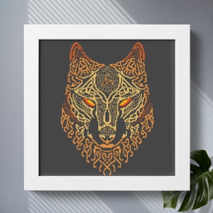 Celtic cross stitch pattern PDF, Cute fox cross stitch chart, Mandala cross stitch, Animal cross stitch, Fantasy cross stitch