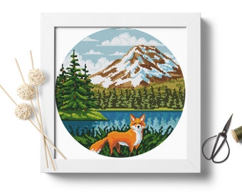 Lassen Volcanic National Park #P99 Cross Stitch Embroidery PDF Pattern Download | Stitching | Cross Stitch Embroidery | Cross Designs