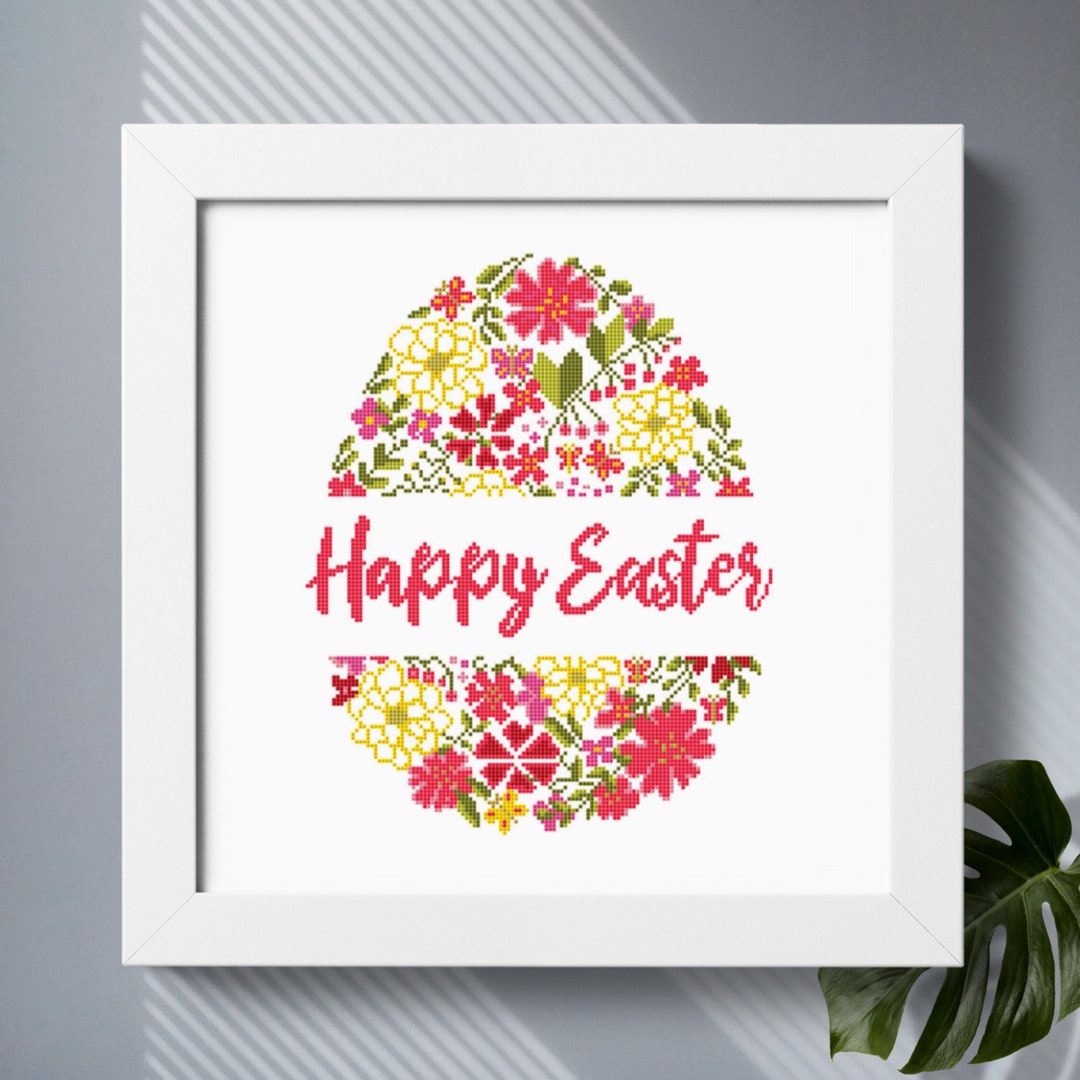 Easter Egg Cross Stitch Pattern PDF Spring Easy Counted Cross Stitch ...