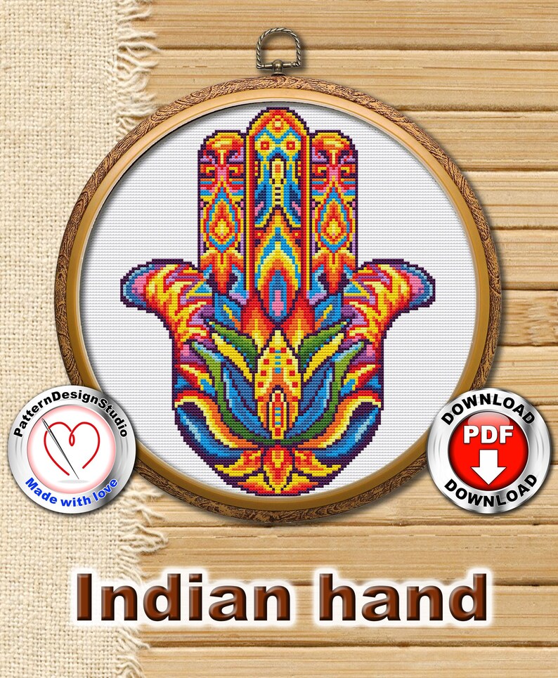 Mandala Indian Hand P71 Embroidery Cross Stitch Pattern Download Cross Stitch Designs Cross Stitch Patterns Cross Pattern Kits How To Craft Supplies Tools Kromasol Com