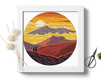 Haleakala National Park Nevada #P363 Counted Cross Stitch Pattern Instant Download | Cross Stitch Printable Chart PDF Format | DIY Handmade