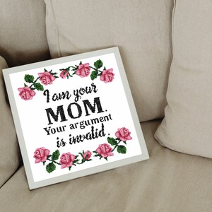 Quotes cross stitch pattern PDF Funny counted cross stitch chart Meme Mom Humor embroidery design Sassy modern cross stitch Mother gift image 5