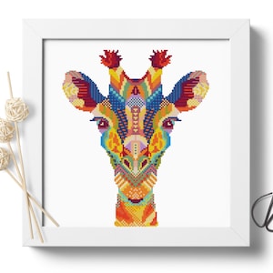 Mandala Giraffe #P22 Cross Stitch Embroidery Pattern Instant Download | Stitching | Needlepoint Kits | Embroidery Designs | Cross Designs