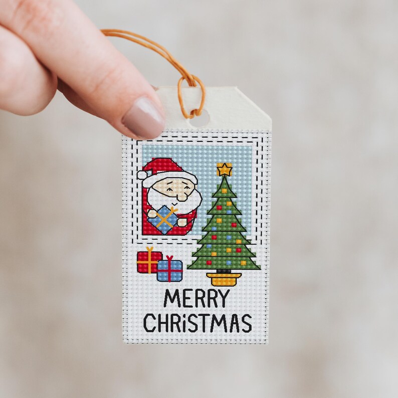 Christmas Cross Stitch Gift Tag Patterns PDF Download, Handmade ...
