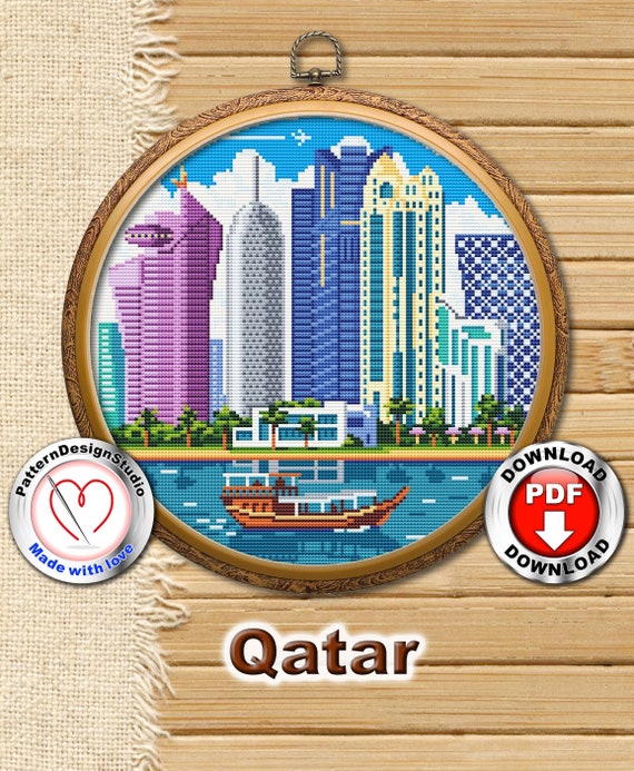 Qatar P277 Cross Stitch Embroidery Pattern Instant PDF Etsy