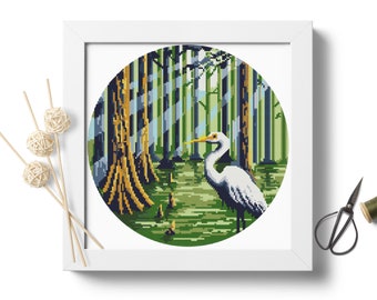 Congaree National Park #P358 Cross Stitch Embroidery PDF Pattern Download | Cross Stitch Chart | Modern Cross Stitch | DIY Crafts