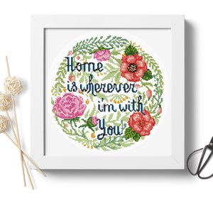 Flower quotes #P157 Quote cross stitch pattern | Modern Cross Stitch | Floral Quote Cross Stitch | Home Quote | Cross Stitch Pattern PDF