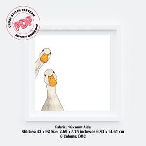 Silly Goose Cross Stitch Pattern PDF, Whimsical Farm Animals Embroidery Design, Funny Goose Cross Stitch Chart, Quirky Animals Lover Gift