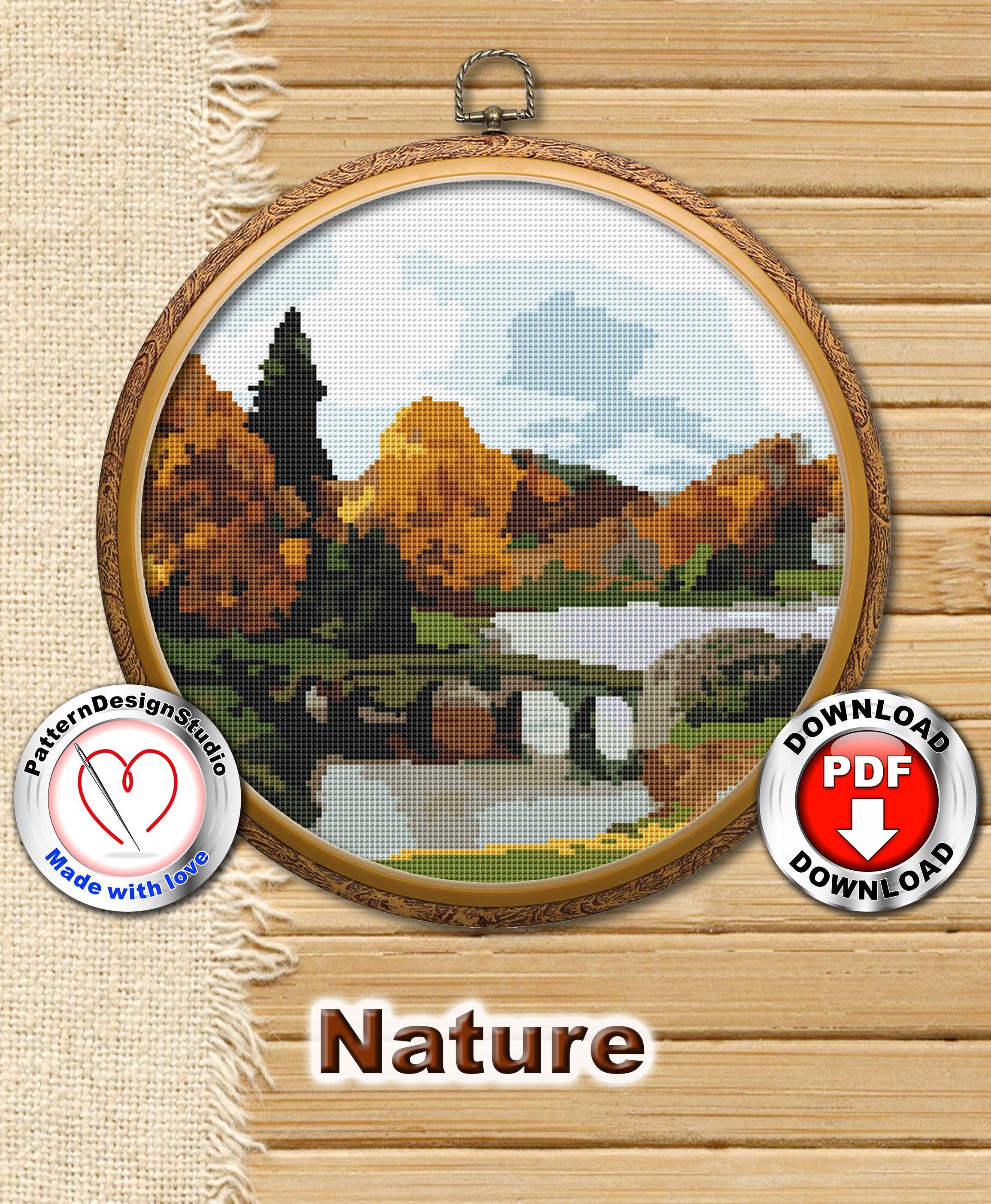 Autumn Cross Stitch Pattern PDF, Fall Embroidery Pattern Autumn Cross Stitch Pattern PDF, Fall Embroidery Pattern