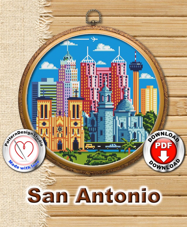 San Antonio P197 Cross Stitch Embroidery Pattern Instant Etsy España