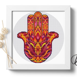 Mandala Indian hand Cross Stitch Embroidery Pattern PDF Download | Modern Embroidery | Cross Stitch Chart | Counted Cross Stitch #P396