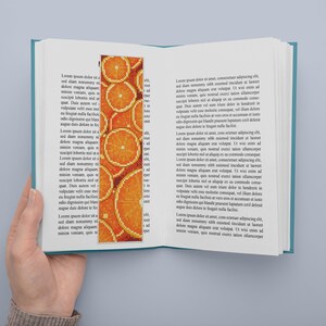 Orange Bookmark Cross Stitch Pattern PDF, Fruit Embroidery, Food Cross ...