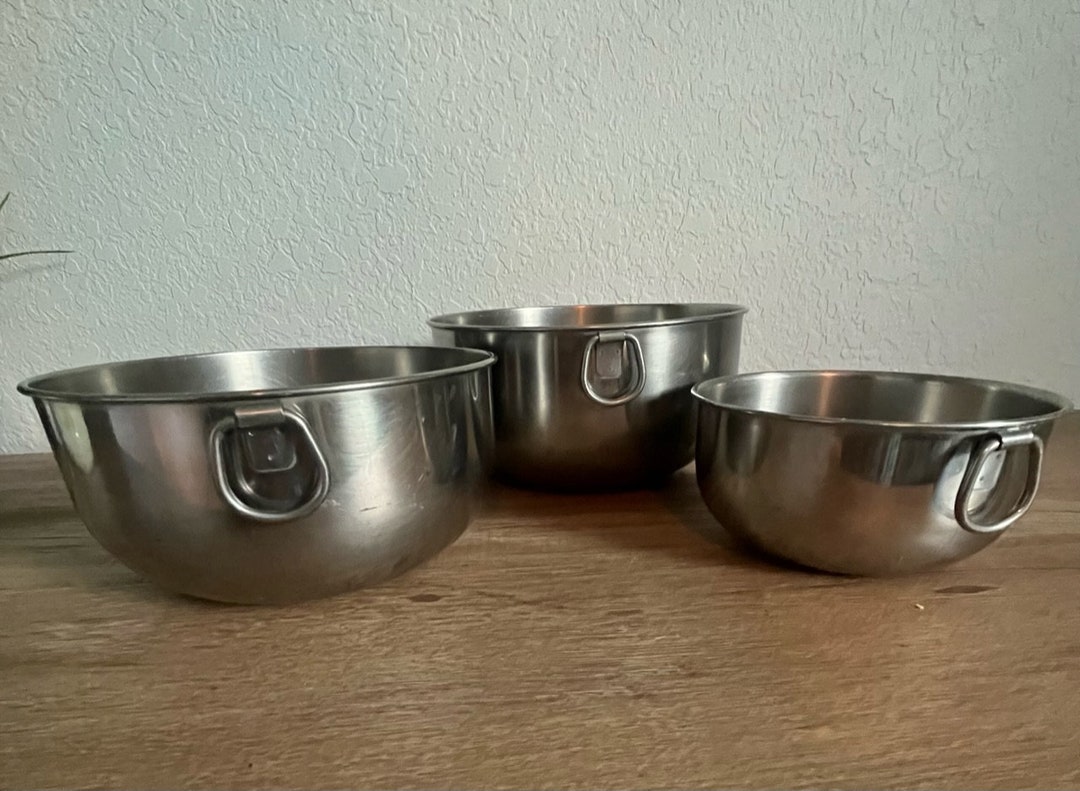 Stainless Steel Mixing Bowls Set of 3 Etsy