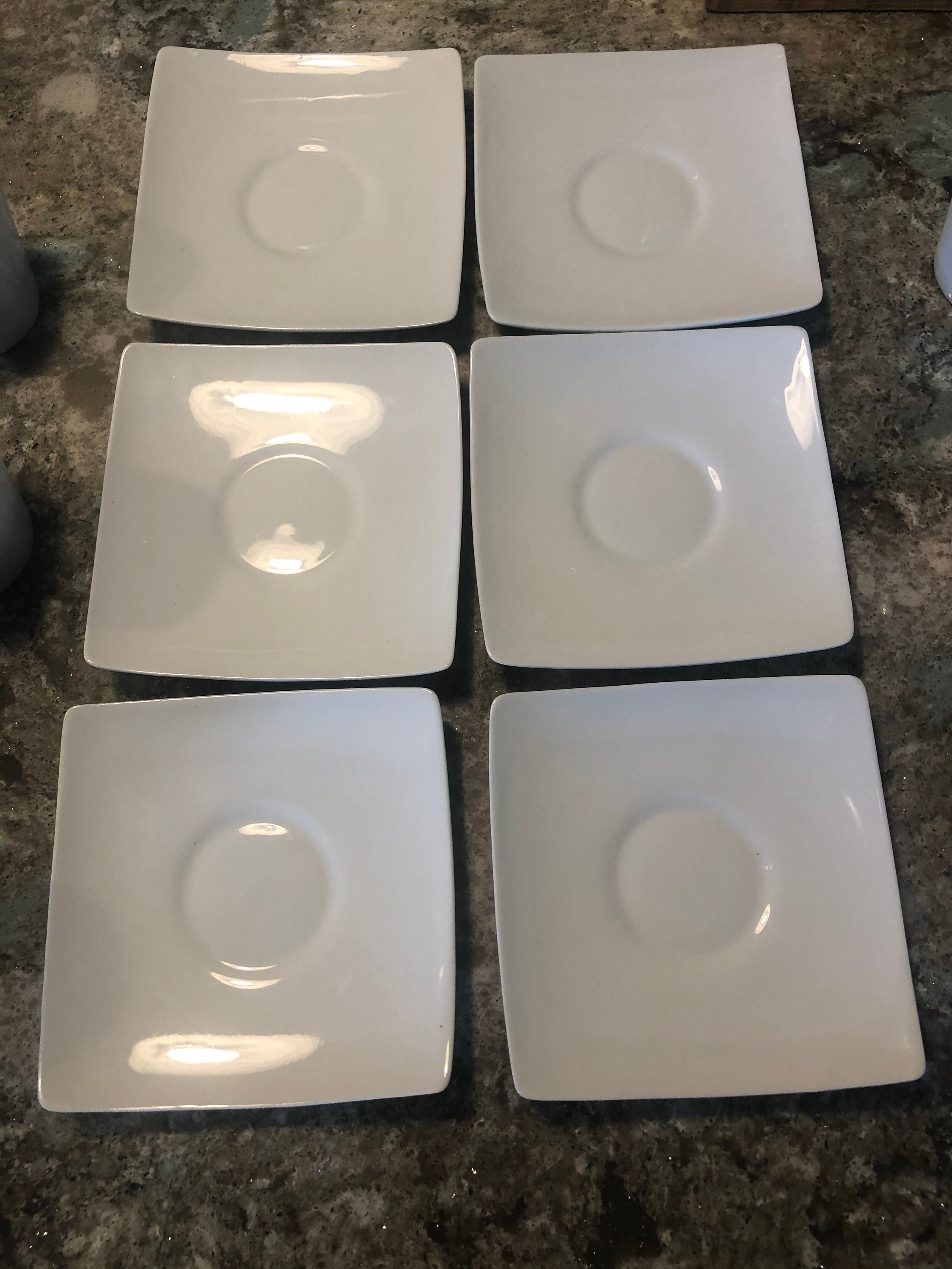 White Espresso Cups & Saucers set of 6 Etsy