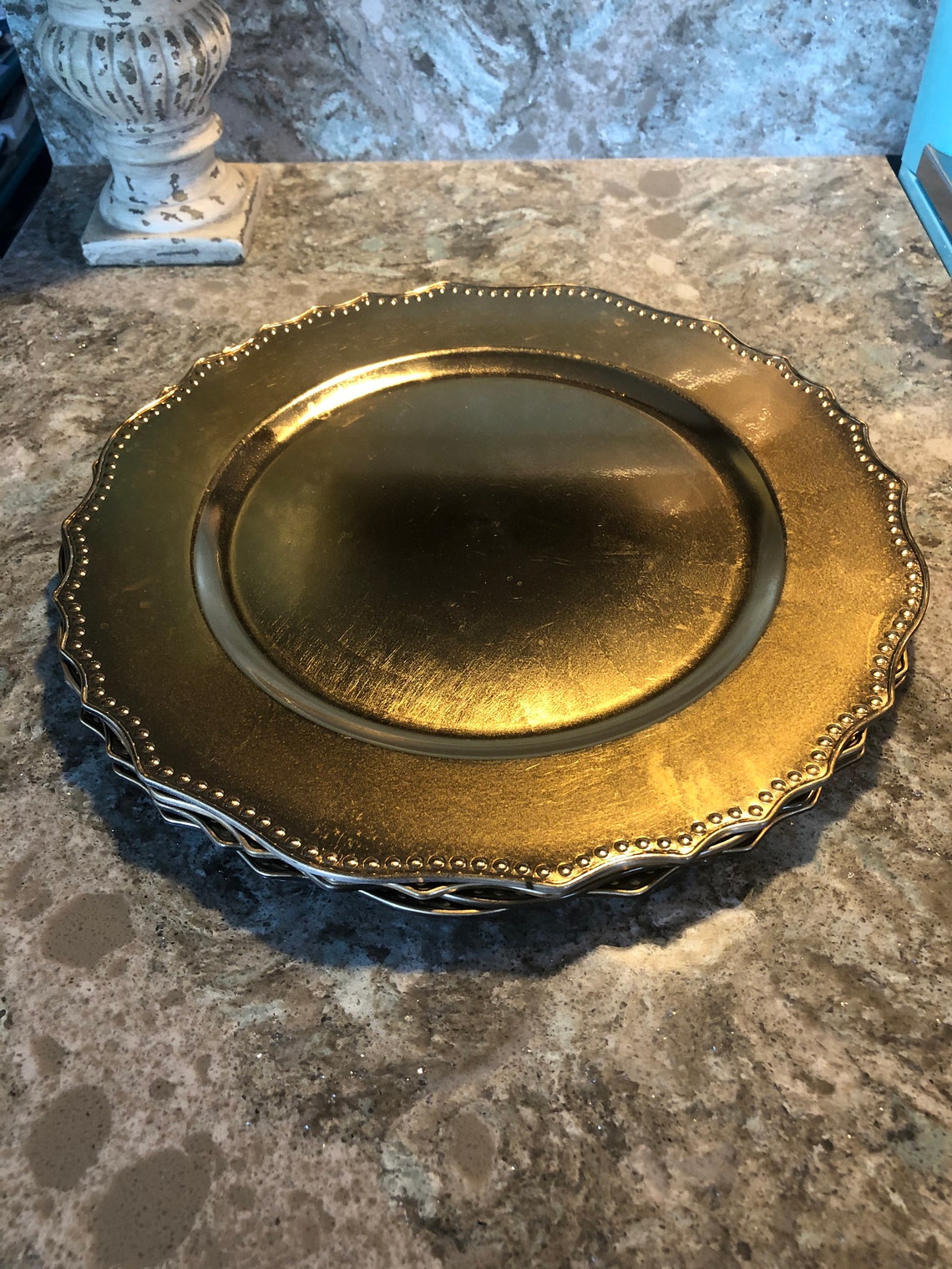 Gold plate chargers set of 4 Etsy