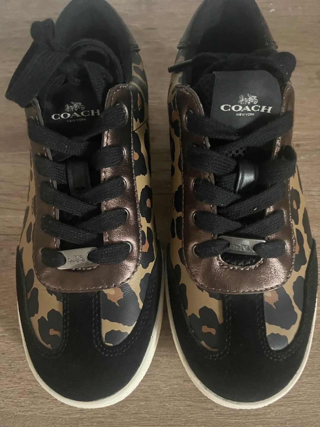 Coach Brown Black Leopard Print Shoes Sneakers Size