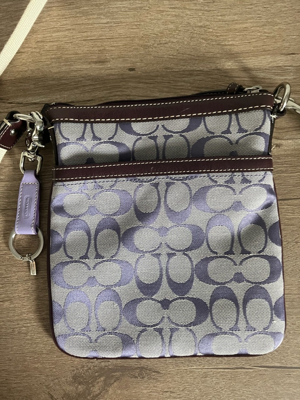 Vintage Coach Signature Logo Purple Crossbody Purse Etsy