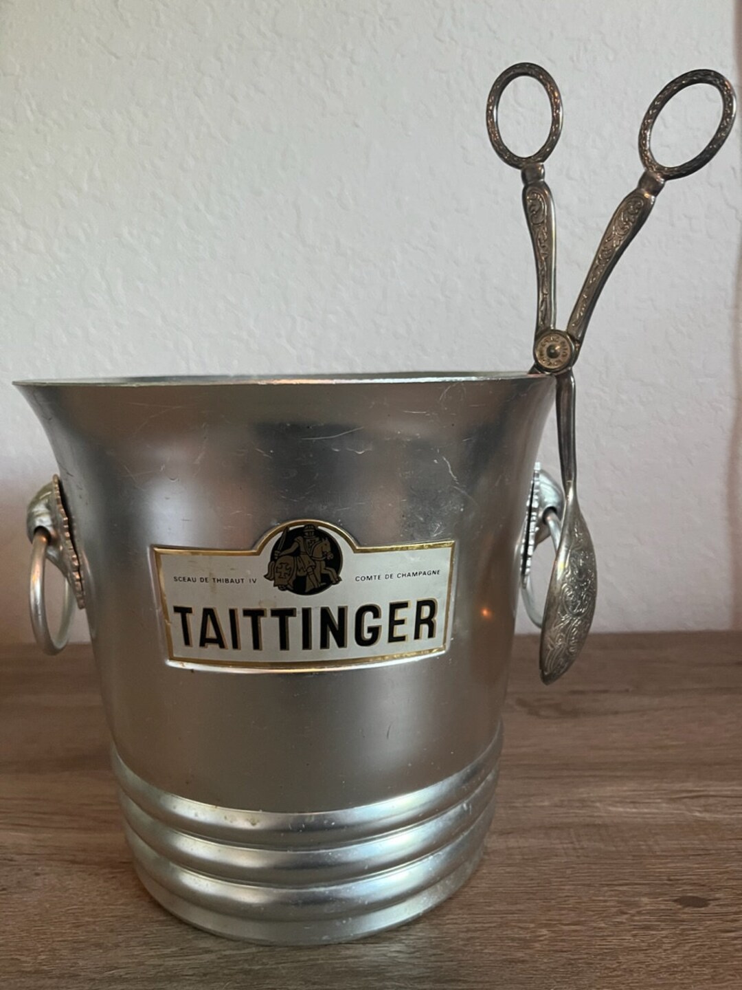 Seau à Champagne Taittinger Vintage - Aluminium Design Argit Avec Poignée - Rare