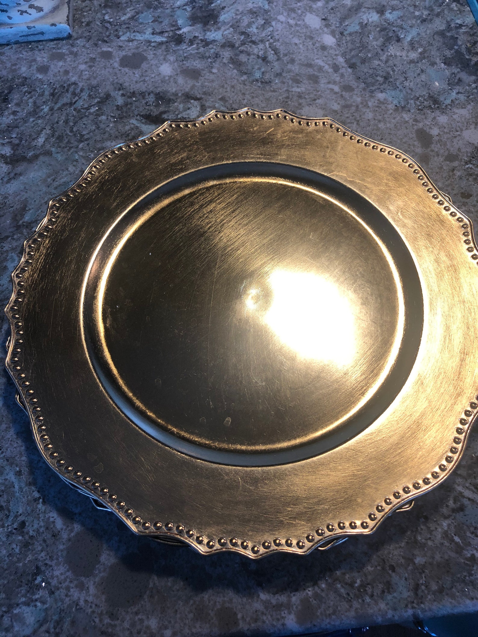 Gold plate chargers set of 4 Etsy