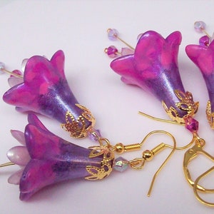 Boho Earrings, Pink Earrings, Flower Earrings, Hand Painted, Dangle Drop Earrings, Boho Hippie Earrings, Summer Earrings, Gifts For Her
