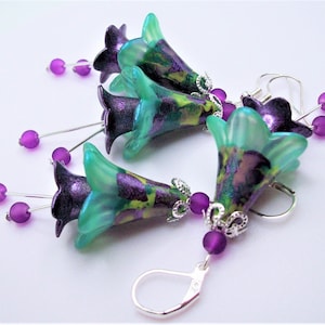 Boho earrings dangle Hippie earrings Flower earrings Handmade jewelry Flower gifts for her