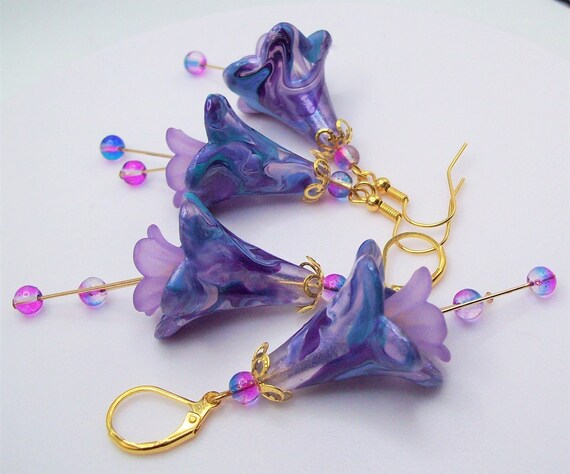 Etsy purple earrings clearance