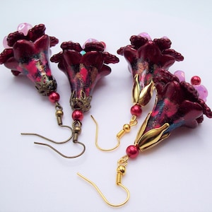 Boho Ohrringe, Blumen Ohrringe, Boho & Hippie Ohrringe, Baumeln Ohrringe, Viktorianische Ohrringe mit Vintage Themen, Jugendstil Ohrringe