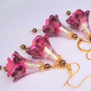 Boho hippie earrings dangle Flower earrings Handmade jewelry Flower gifts for her