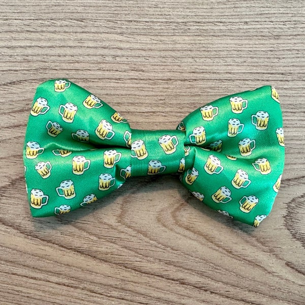 Beer Dog Bow Tie / Cat Bow Tie / St. Paddy's Day Bow Tie