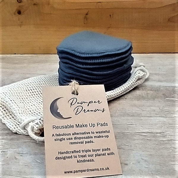 REUSABLE MAKEUP REMOVER Pads | Zero Waste Makeup Removal Wipes | Premium Bamboo Charcoal Facial Wipes | Washable Face Scrubbies