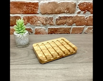 100% NATURAL SOAP DISH | Contemporary Rectangular Soap Dish  | Stylish Modern Soap Draining Rack | Sustainable Plastic Free Biodegradable