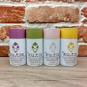 HANDMADE KUTIS 100% NATURAL Organic Sodium Bicarbonate Free For Sensitive Skin Deodorant - Vegan, Biodegradable Plastic Free Zero Waste