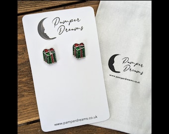 CHRISTMAS EARRINGS | Christmas Presents Stud Earrings | Festive Stocking Filler Gift | Fun Christmas Jewellery | Secret Santa Gift
